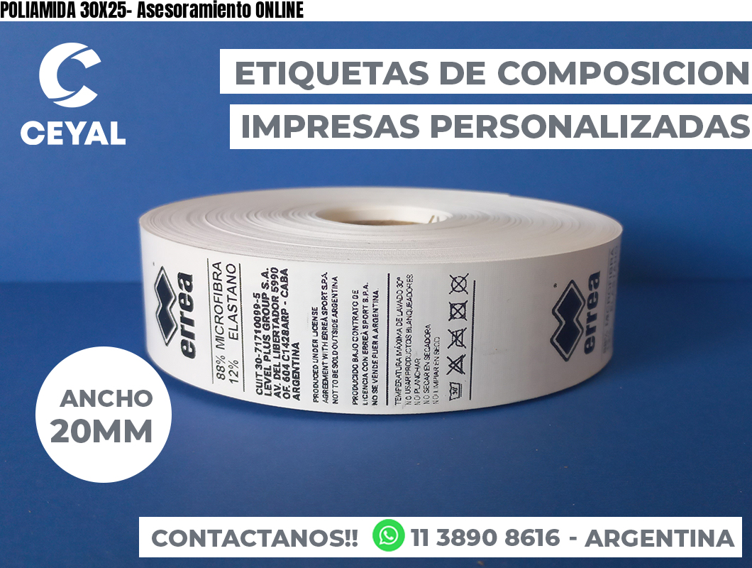 POLIAMIDA 30X25- Asesoramiento ONLINE