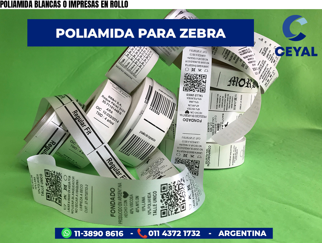 POLIAMIDA BLANCAS O IMPRESAS EN ROLLO