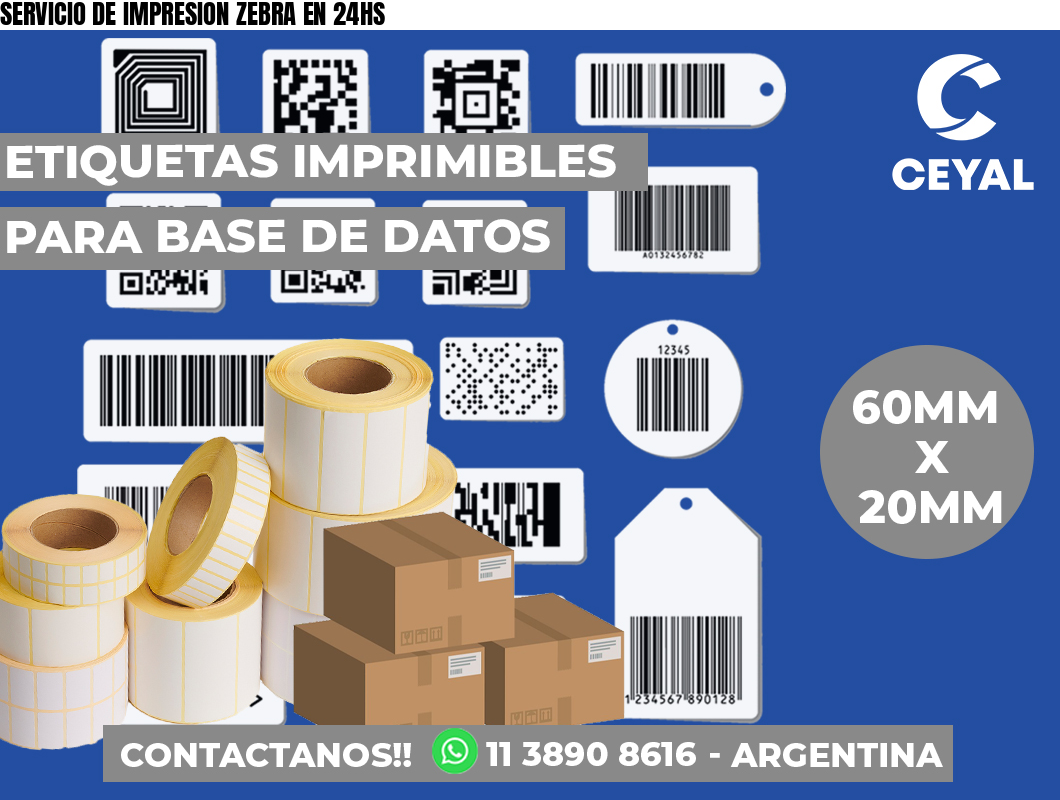 SERVICIO DE IMPRESION ZEBRA EN 24HS