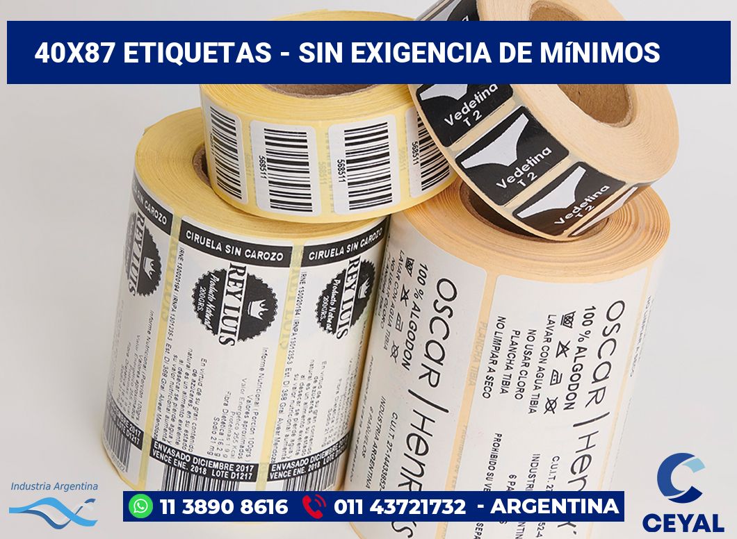 40x87 Etiquetas