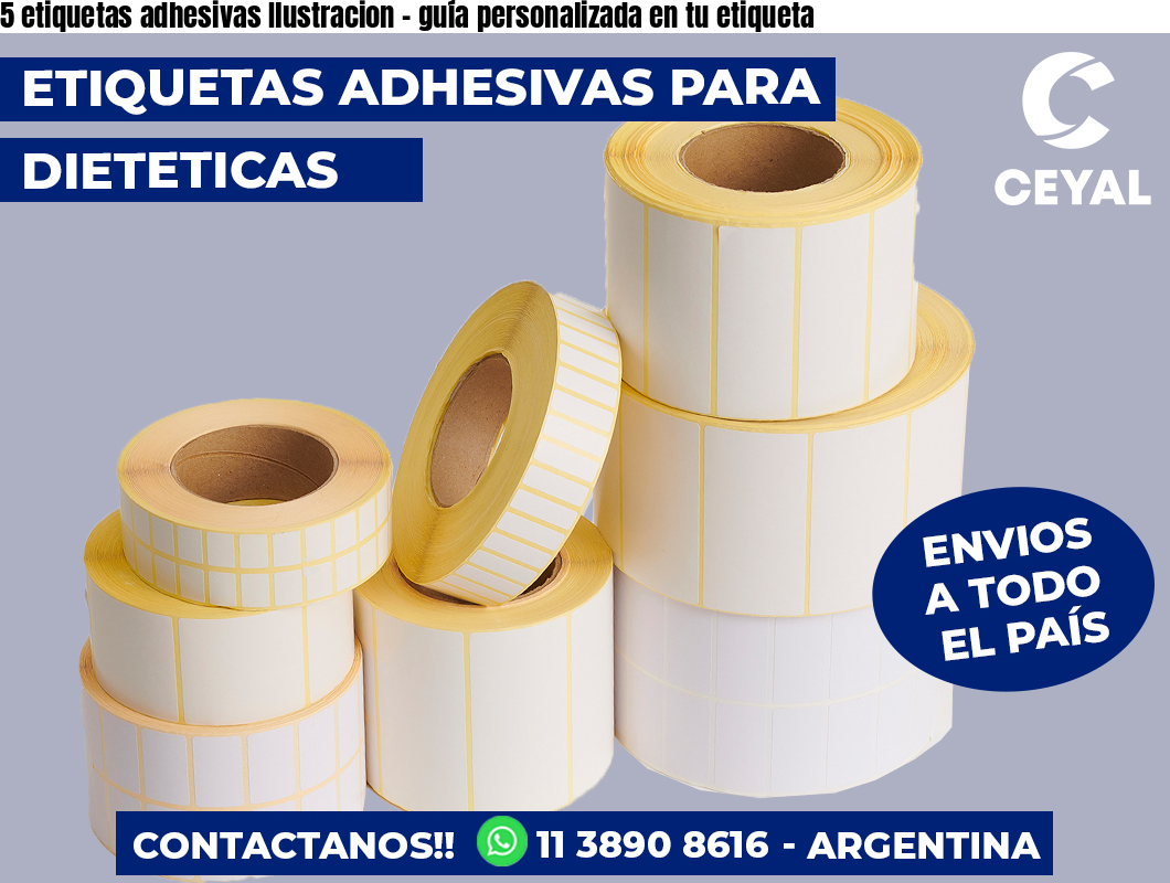 5 etiquetas adhesivas Ilustracion – guía personalizada en tu etiqueta
