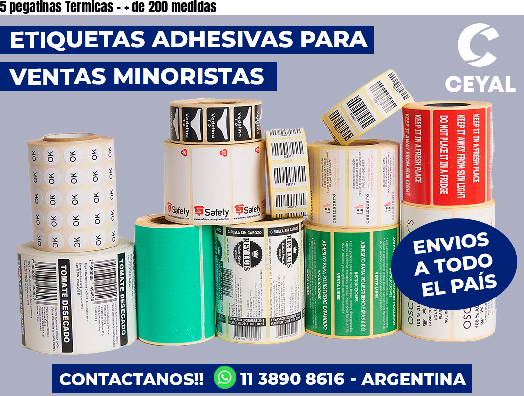 5 pegatinas Termicas - + de 200 medidas