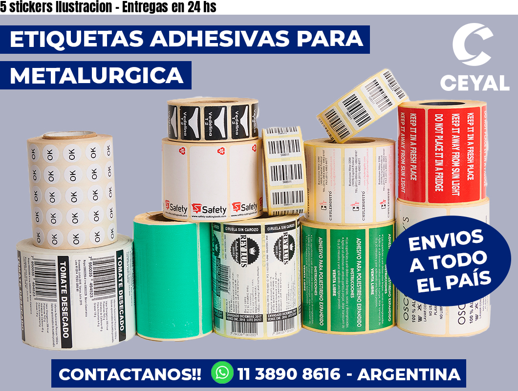 5 stickers Ilustracion – Entregas en 24 hs