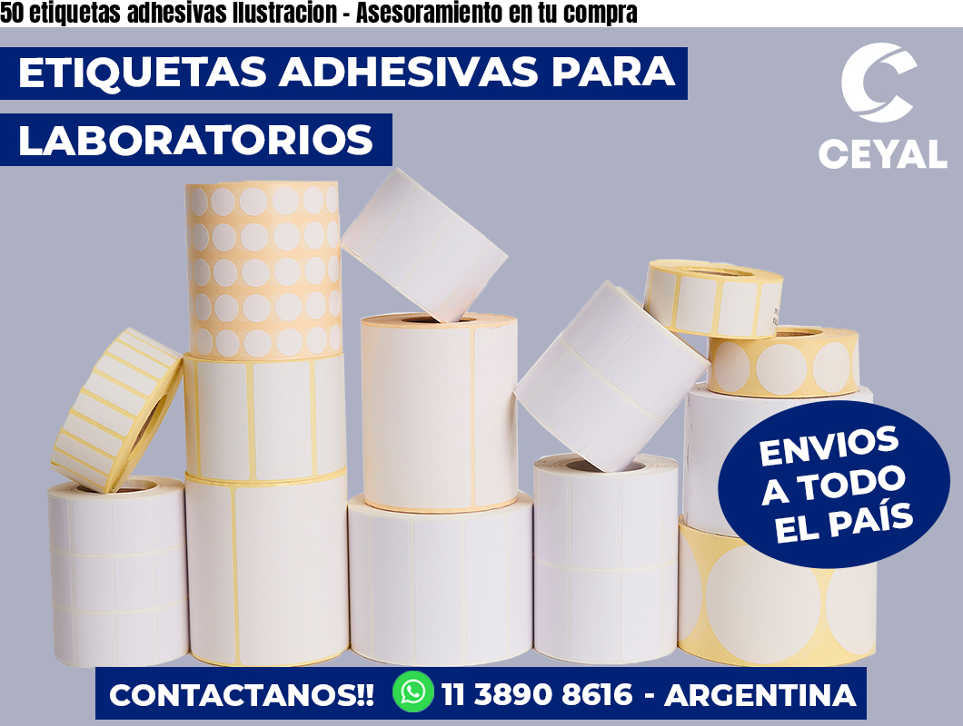 50 etiquetas adhesivas Ilustracion - Asesoramiento en tu compra