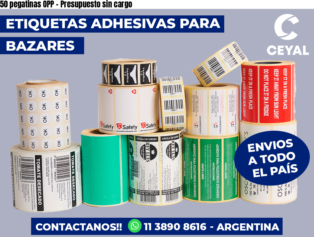 50 pegatinas OPP - Presupuesto sin cargo