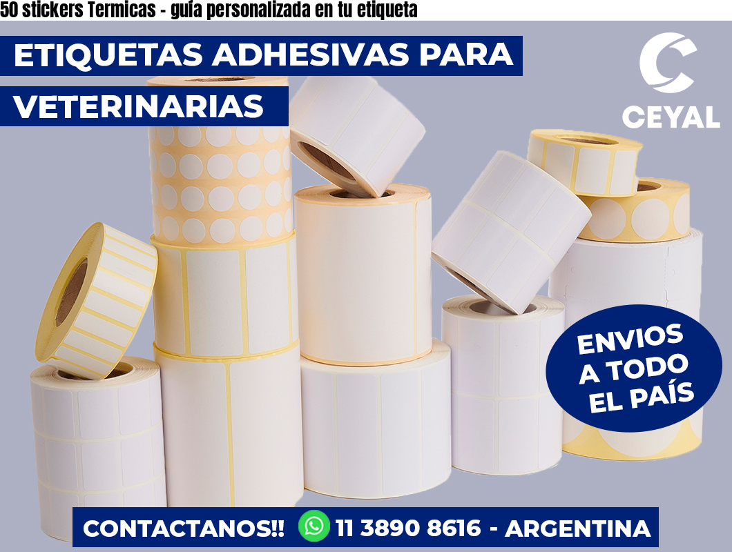 50 stickers Termicas - guía personalizada en tu etiqueta