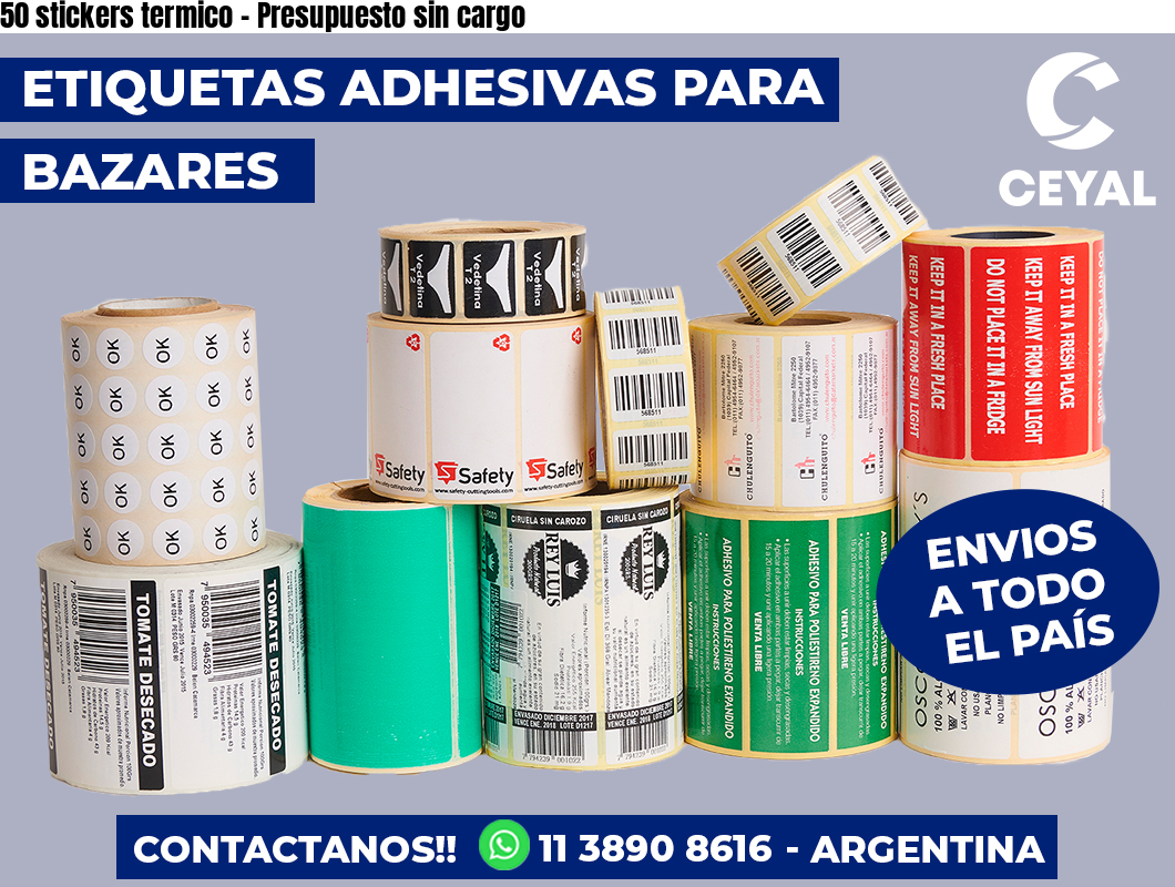 50 stickers termico – Presupuesto sin cargo