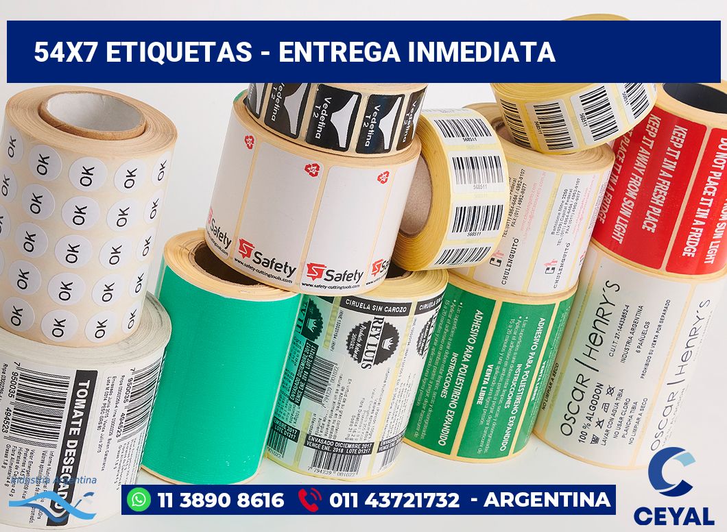 54x7 Etiquetas