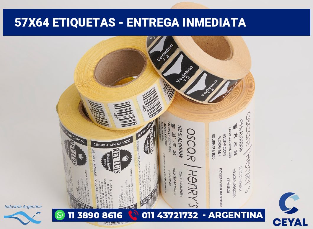 57x64 Etiquetas