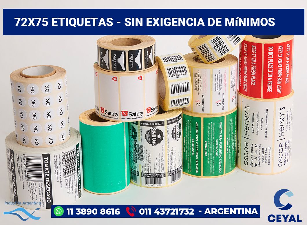 72x75 Etiquetas