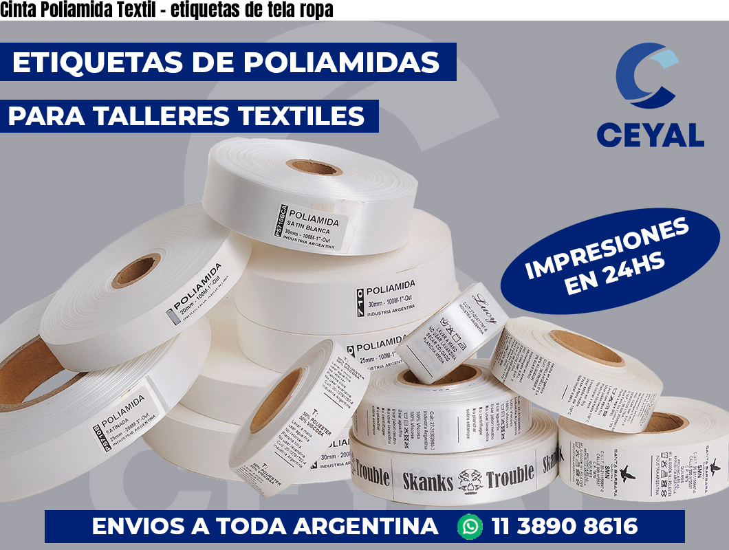 Cinta Poliamida Textil – etiquetas de tela ropa
