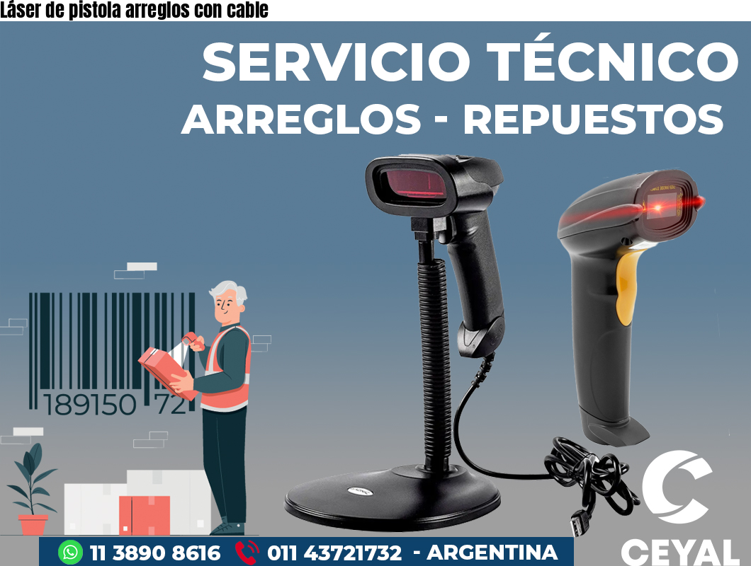 Láser de pistola arreglos con cable