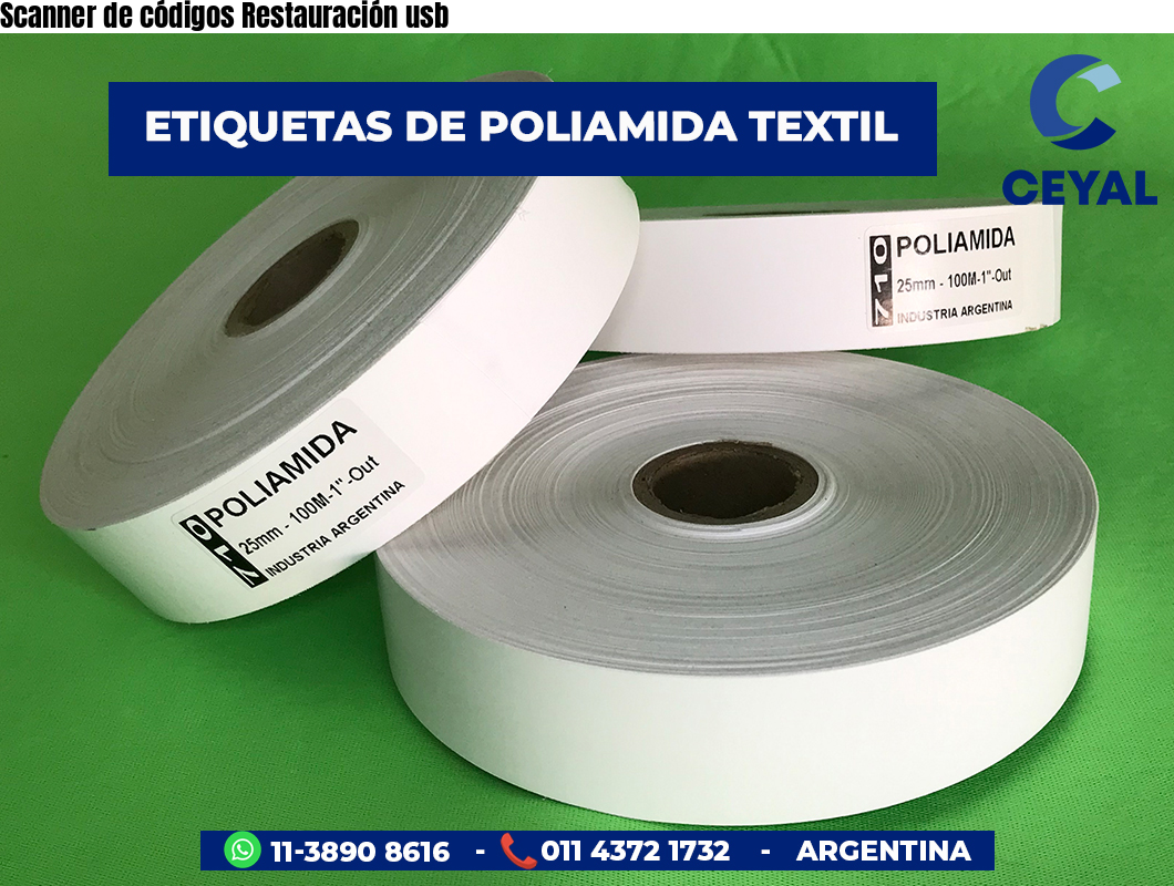 Scanner de códigos Restauración usb