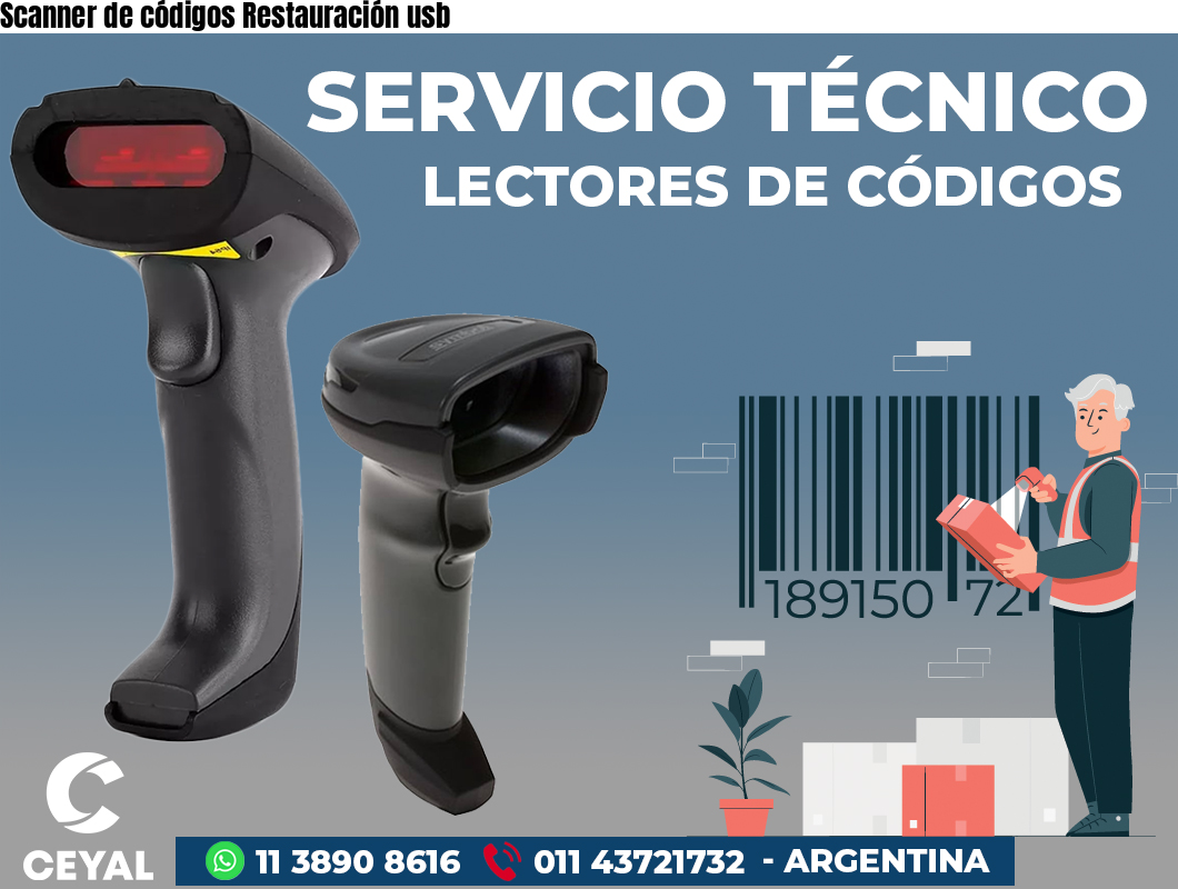 Scanner de códigos Restauración usb