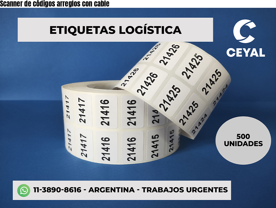 Scanner de códigos arreglos con cable