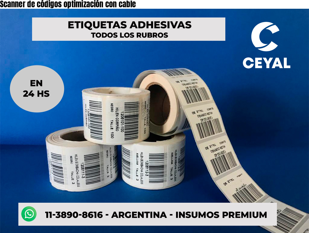 Scanner de códigos optimización con cable