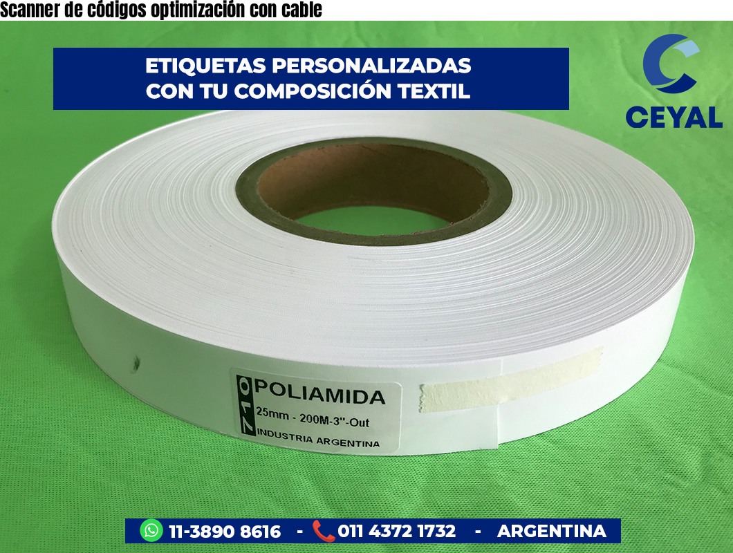 Scanner de códigos optimización con cable