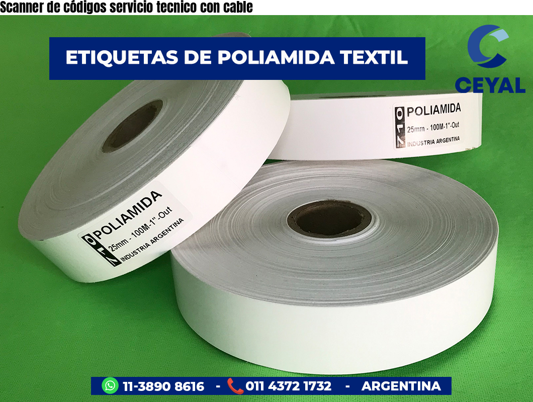 Scanner de códigos servicio tecnico con cable