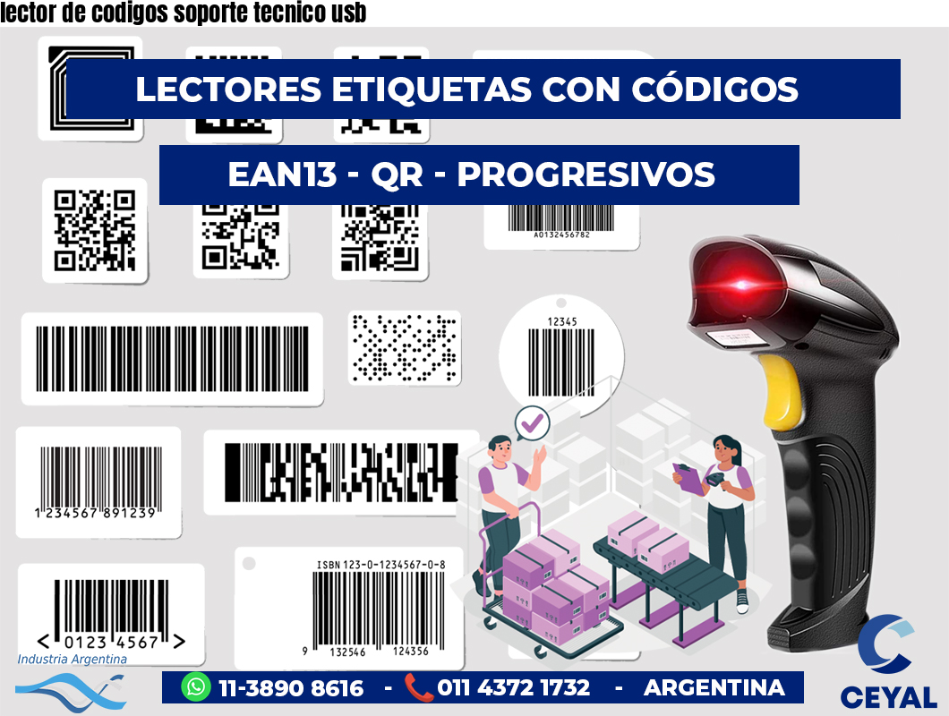 lector de codigos soporte tecnico usb