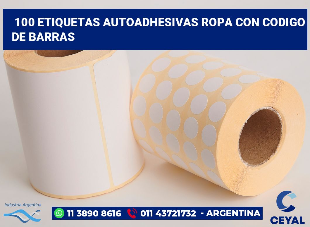 100 Etiquetas autoadhesivas ropa con codigo de barras