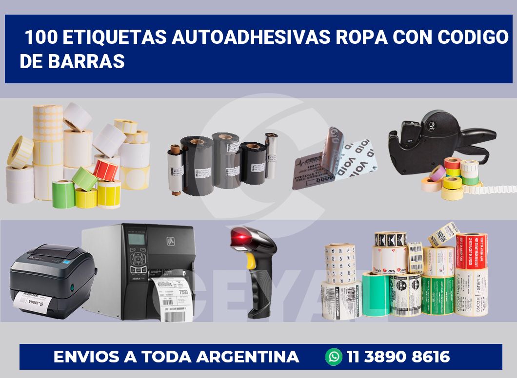 100 Etiquetas autoadhesivas ropa con codigo de barras