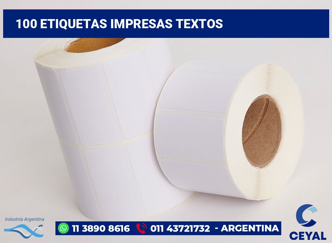100 Etiquetas impresas textos