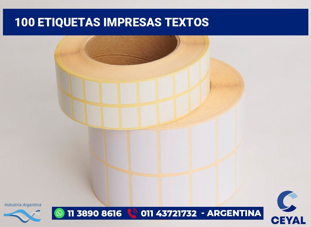 100 Etiquetas impresas textos