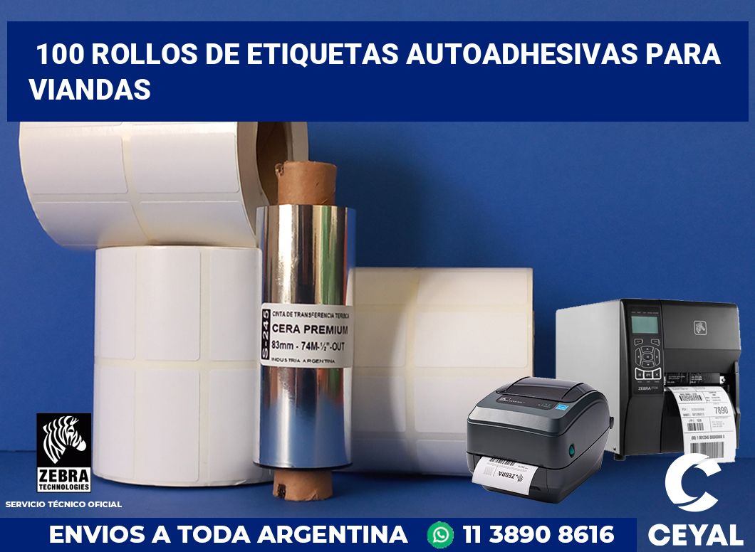 100 Rollos de etiquetas autoadhesivas para viandas