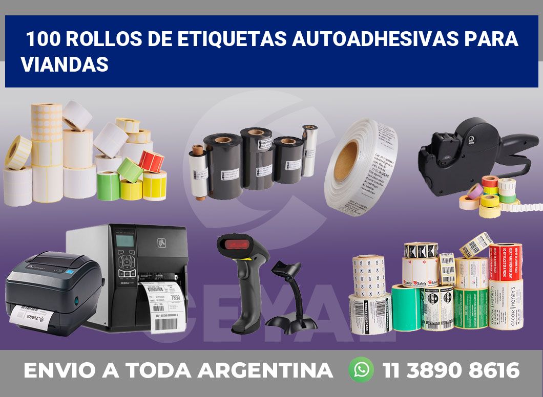 100 Rollos de etiquetas autoadhesivas para viandas
