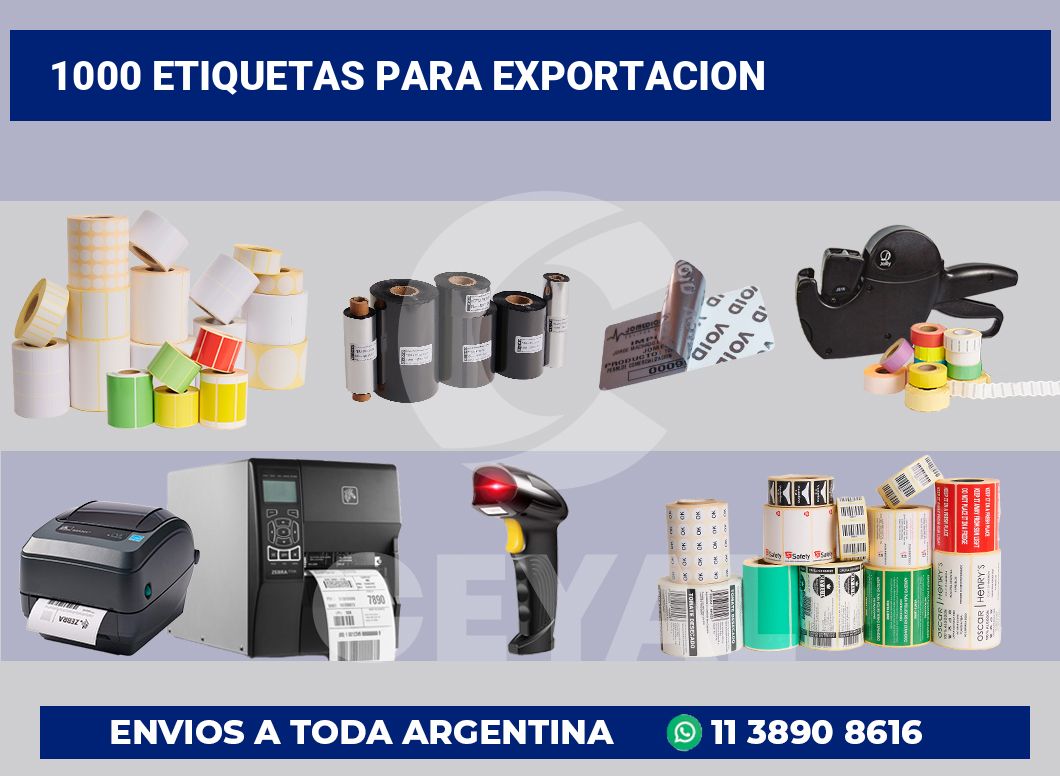 1000 Etiquetas para exportacion