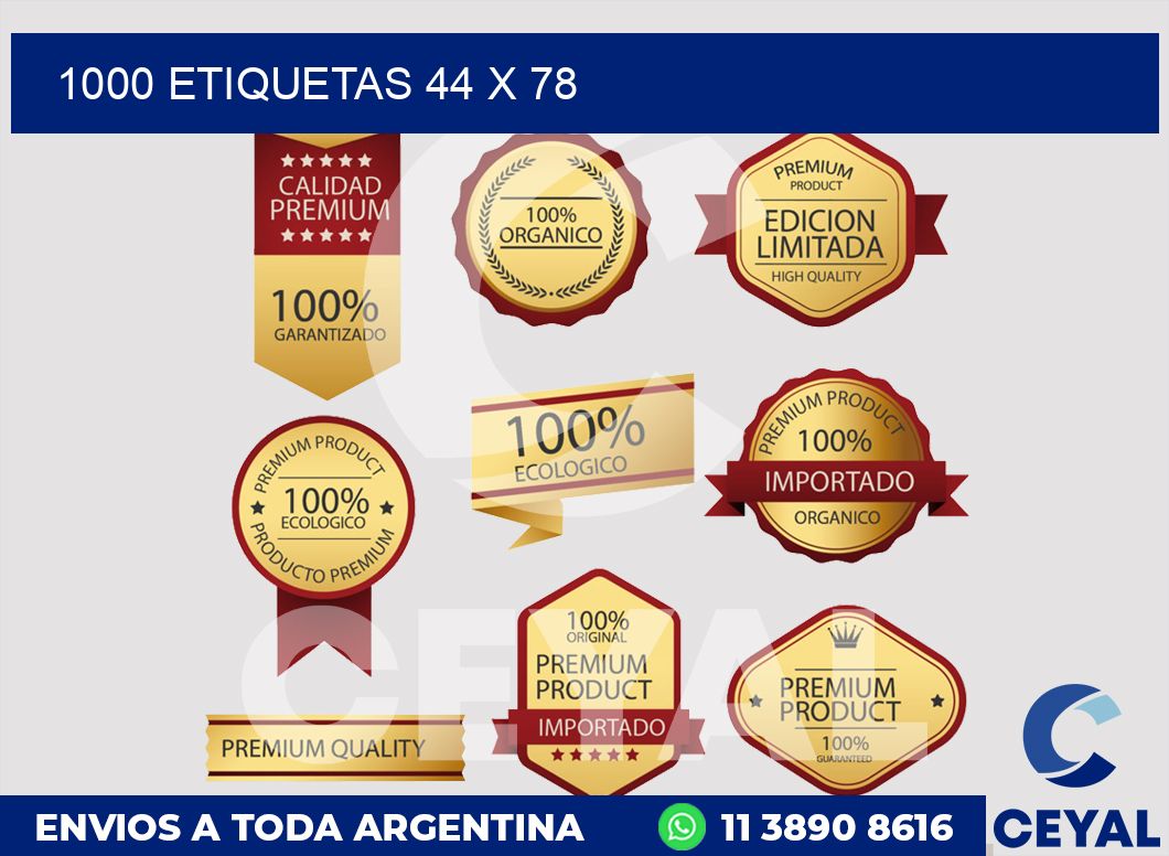 1000 etiquetas 44 x 78