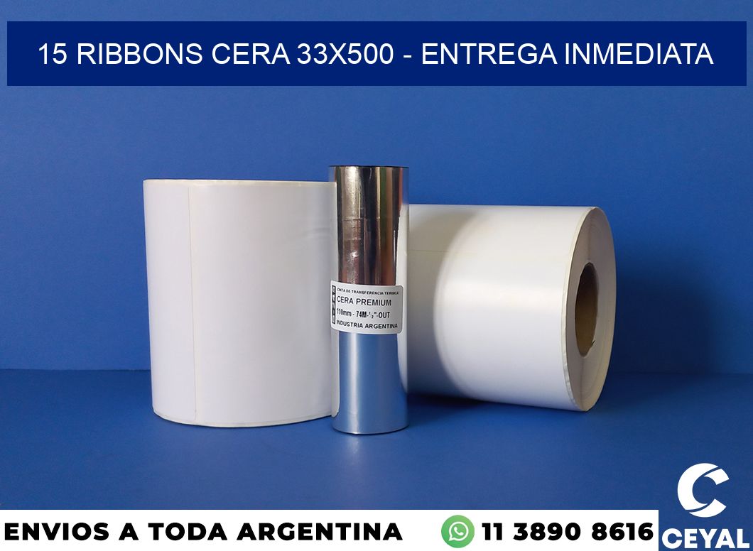 15 Ribbons cera 33×500 – Entrega inmediata