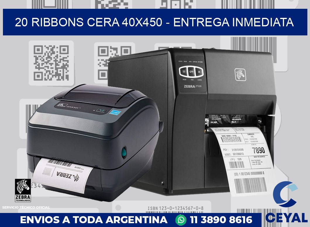 20 Ribbons cera 40x450 - Entrega inmediata