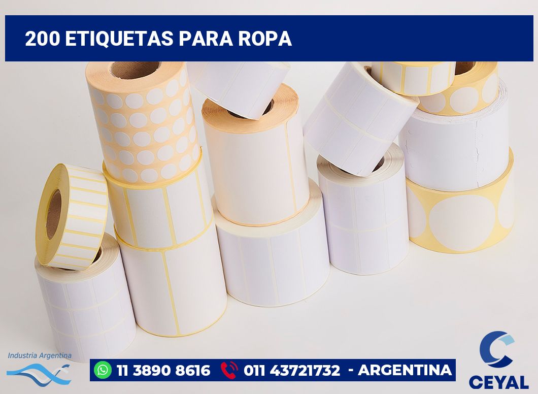 200 Etiquetas para ropa