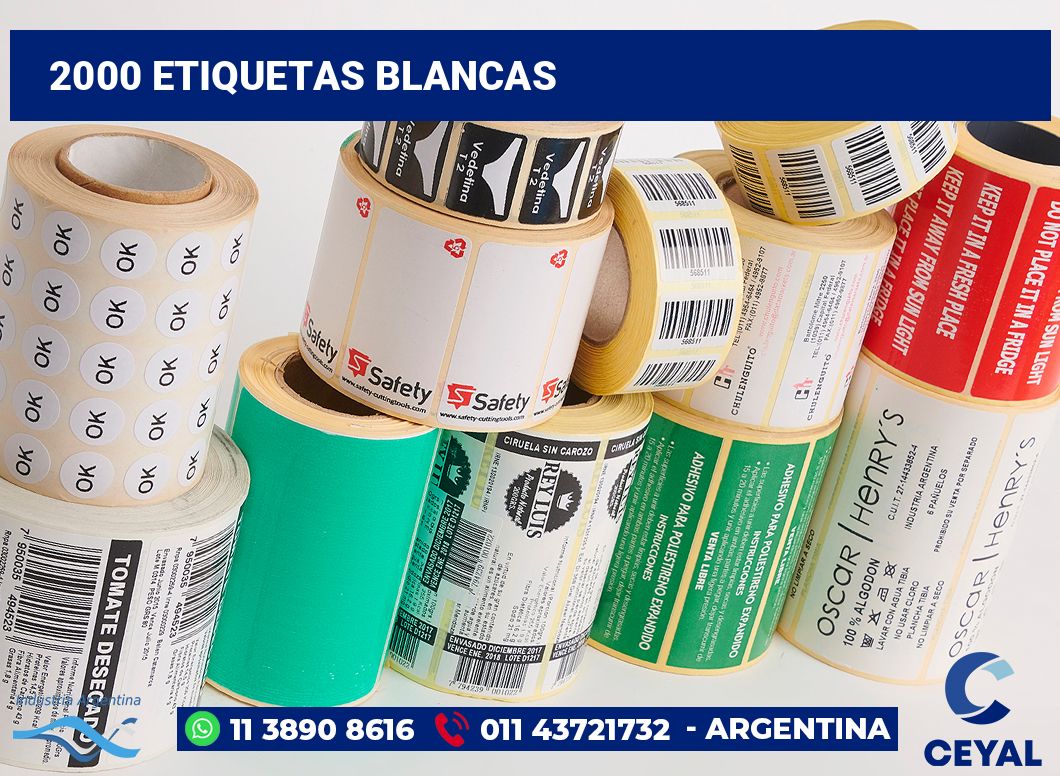 2000 Etiquetas blancas