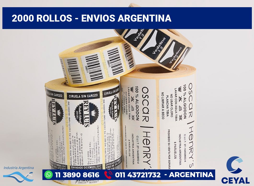 2000 Rollos - envios argentina