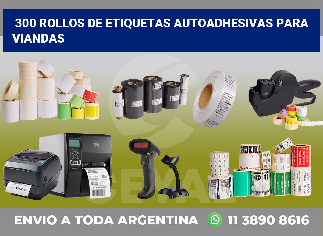 300 Rollos de etiquetas autoadhesivas para viandas