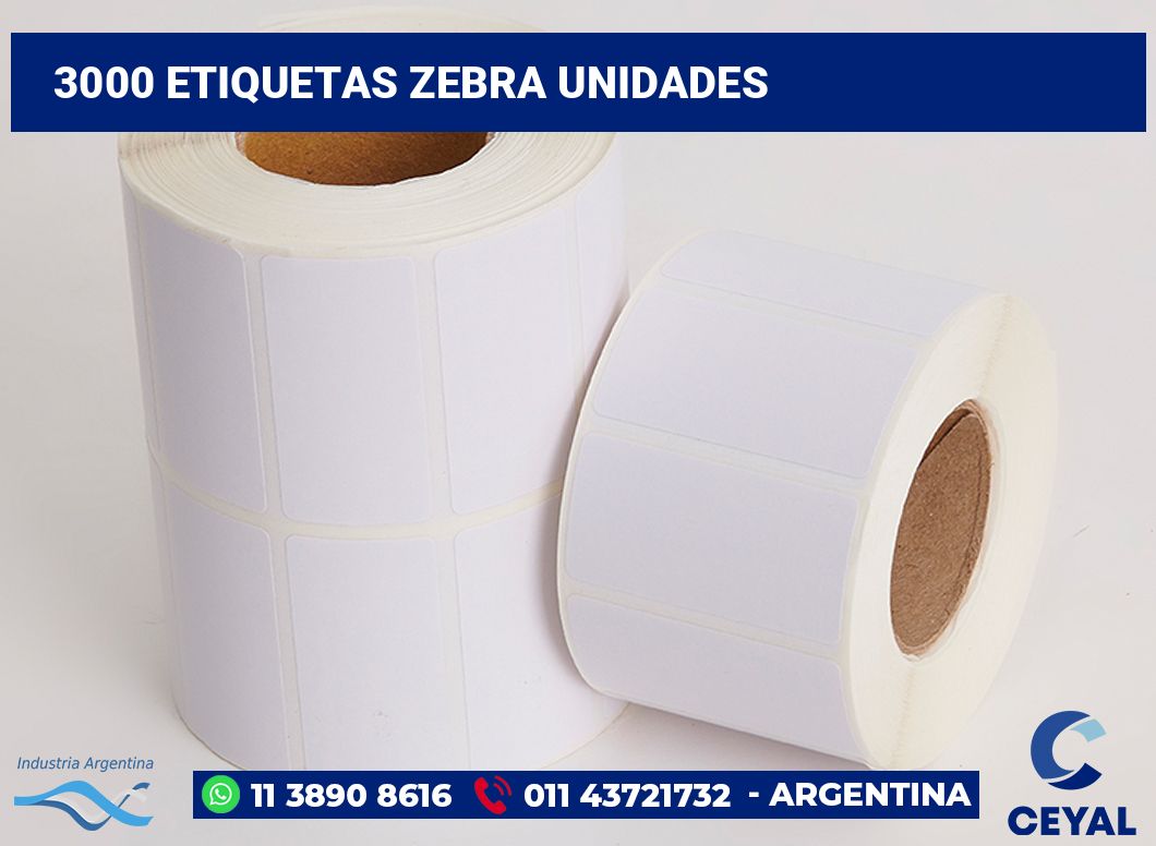 3000 Etiquetas zebra unidades