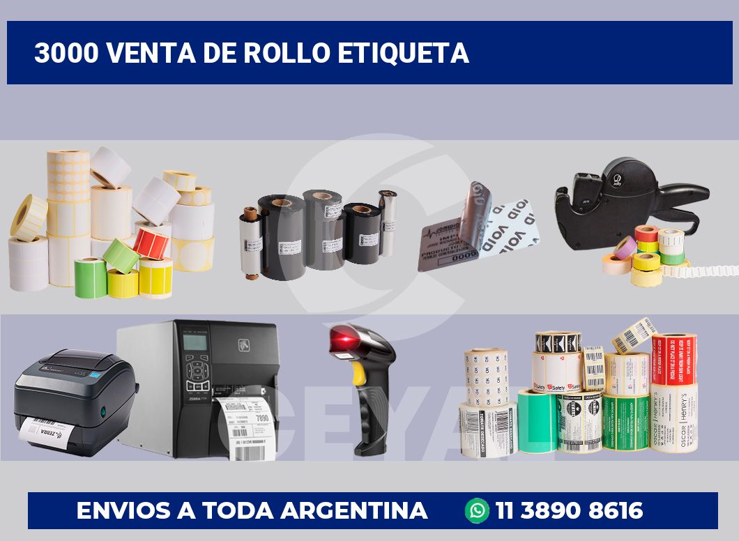 3000 Venta de rollo etiqueta