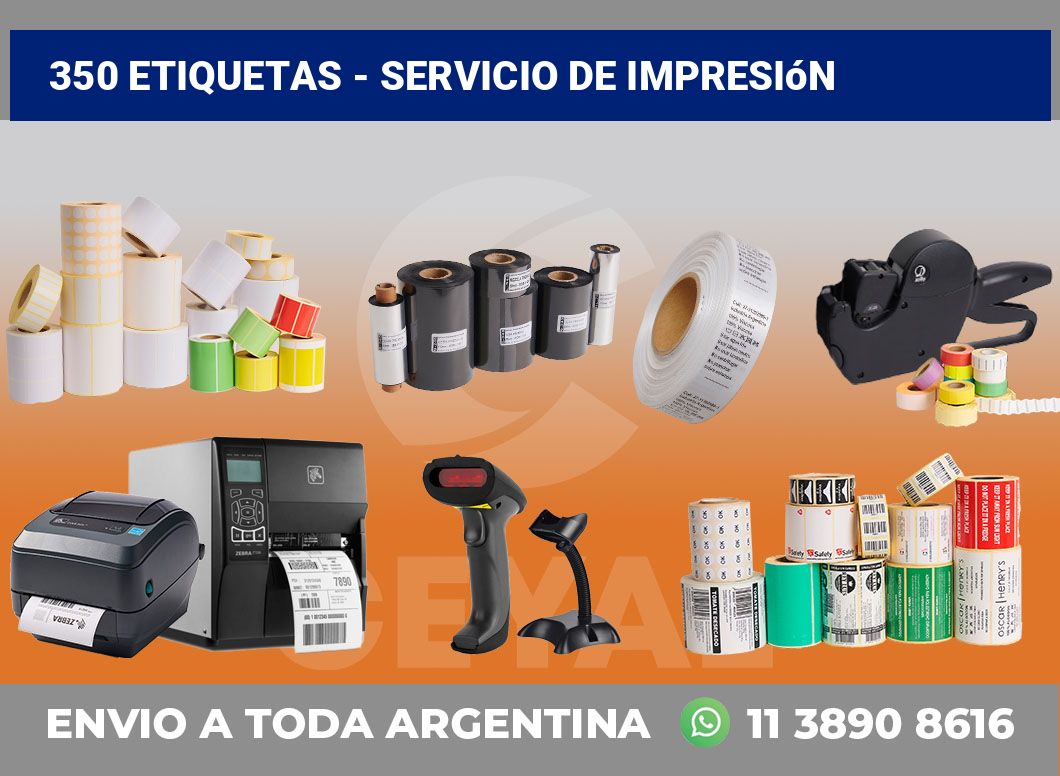 350 etiquetas – servicio de impresión