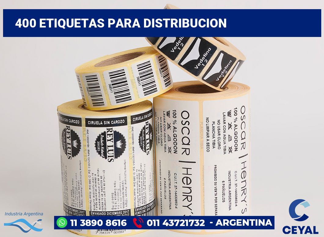 400 Etiquetas para distribucion