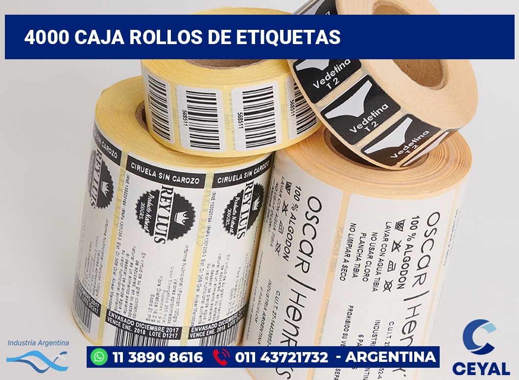 4000 Caja rollos de etiquetas
