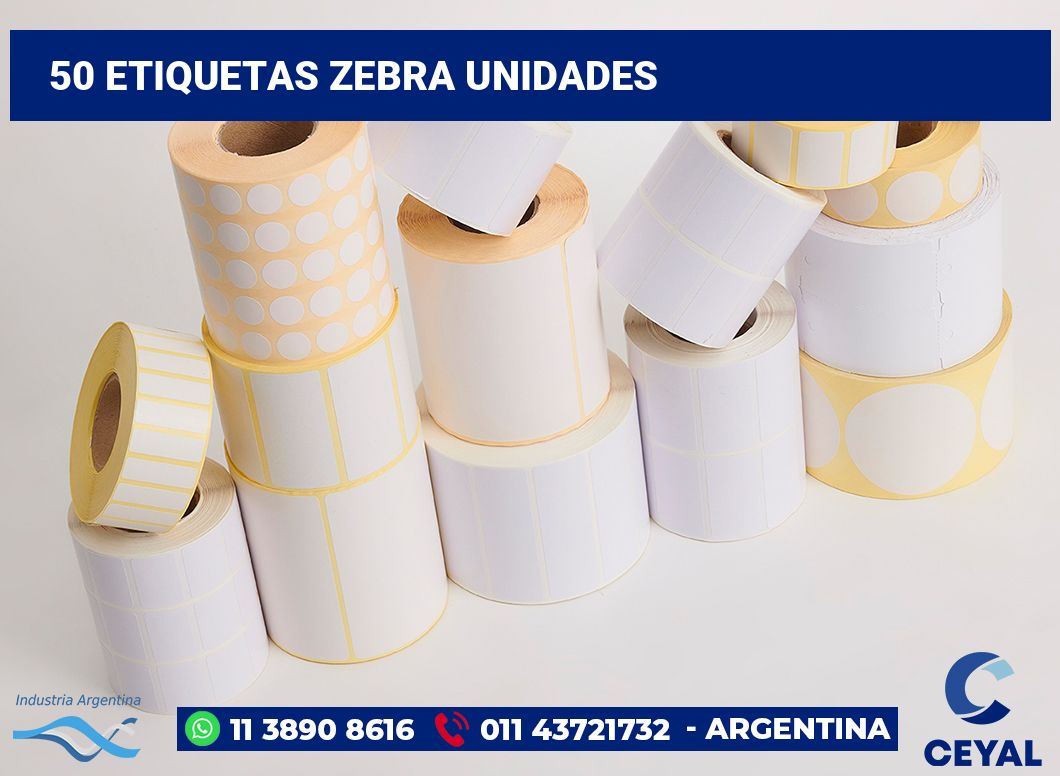 50 Etiquetas zebra unidades