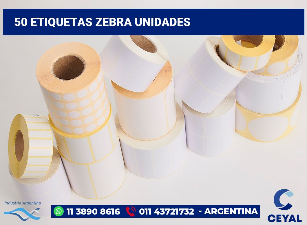 50 Etiquetas zebra unidades
