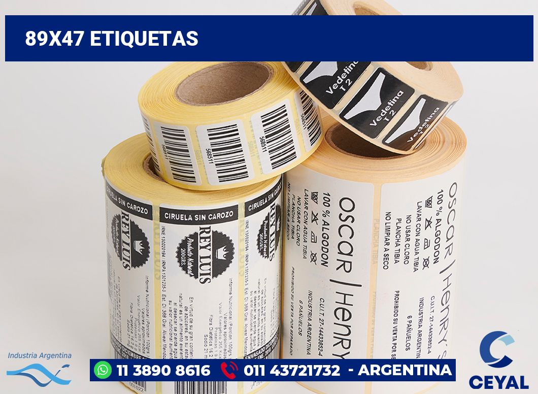 89x47 Etiquetas