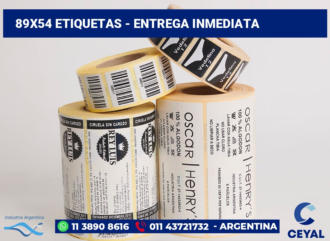 89x54 Etiquetas