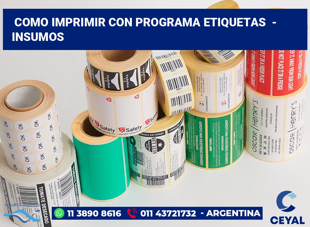 Como imprimir con programa etiquetas - Insumos