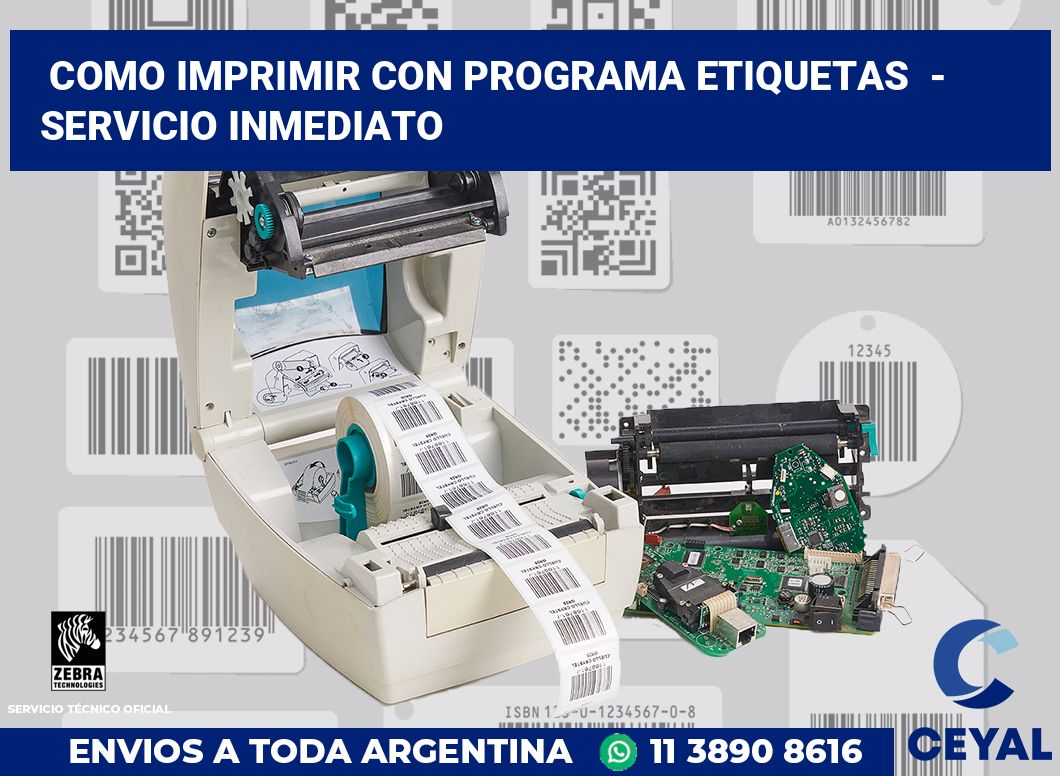 Como imprimir con programa etiquetas - Servicio inmediato