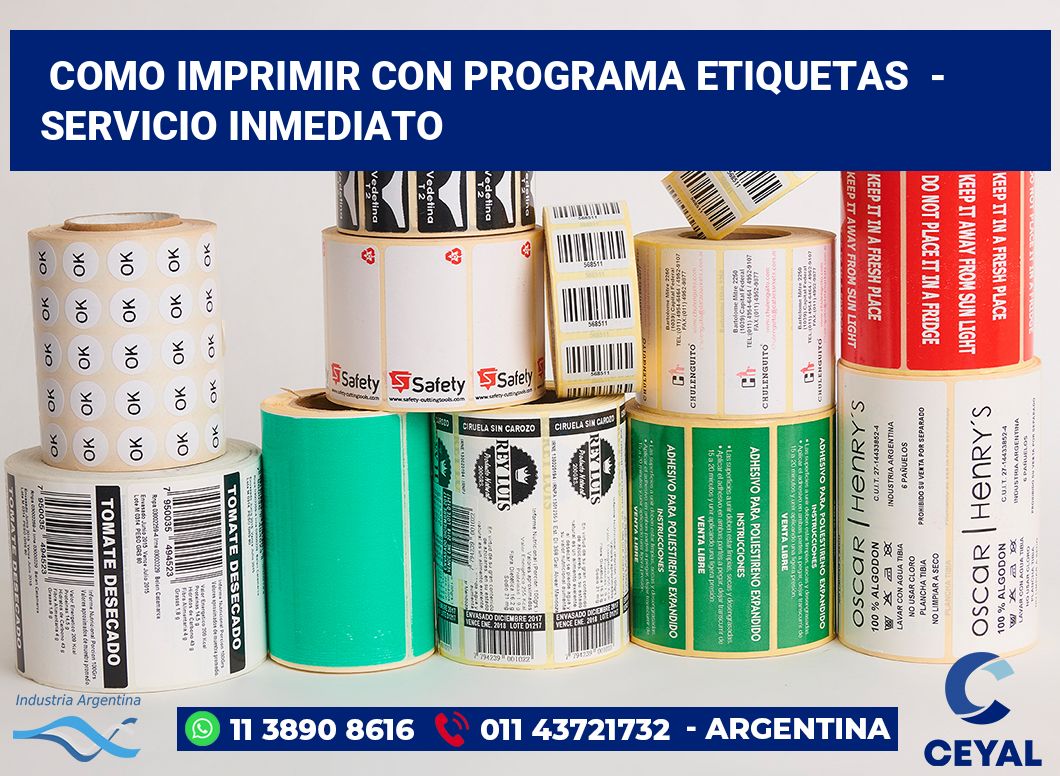 Como imprimir con programa etiquetas - Servicio inmediato