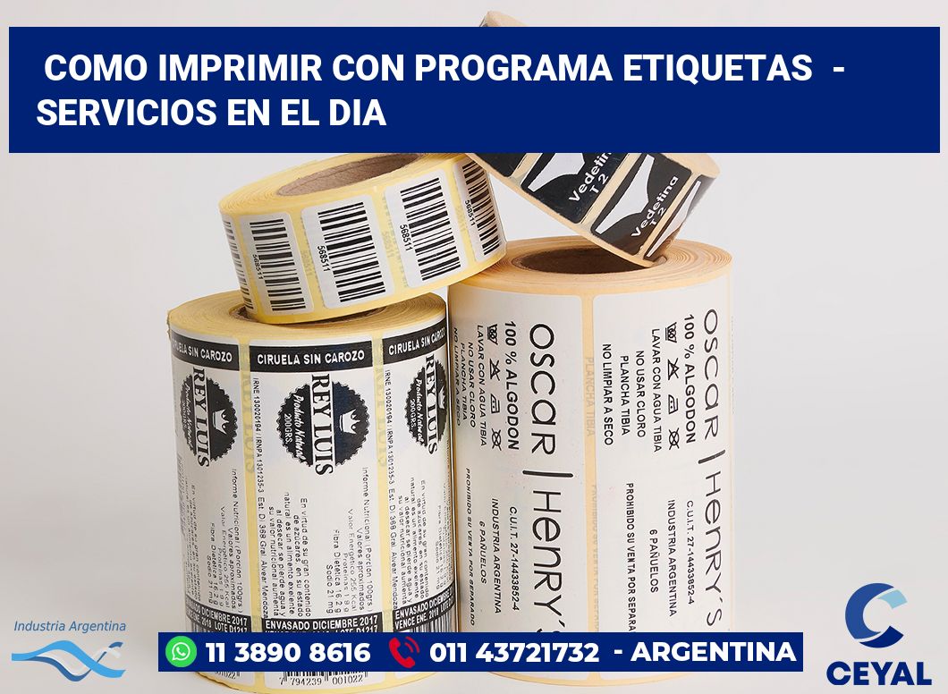 Como imprimir con programa etiquetas - Servicios en el dia